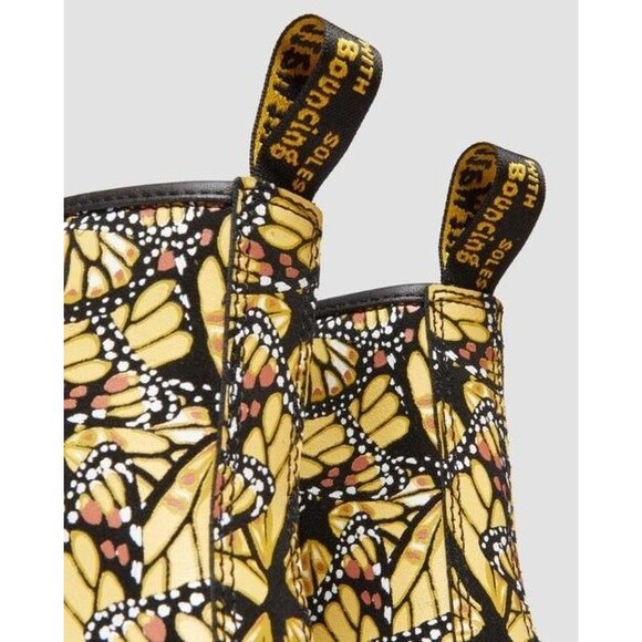 NEW Doc Dr. Martens 1460W Yellow Butterfly Print Lace Up Boots US 8 - Picture 5 of 8